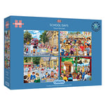 School Days | 4 x 500 Piece Jigsaw Puzzles | Multi-Box Jigsaw | Sustainable Puzzle for Adults | Premium 100% Recycled Board | Great Gift for Adults | Gibsons Games