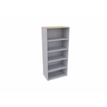 Etagère de bureau H 180 cm Métis Blanc perle, aluminium ou anthracite RANGEMENT PRO : armoire sans porte A/H180 DL80xP47/coloris aluminium/ft chêne clair