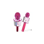 Rosa Karaoke Mikrofon med Högtalare, Bluetooth, Bärbar