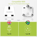 3-PACK UK to South Africa Plug Adapter,SHUOMAO UK to South Africa Travel Adapter