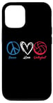 Coque pour iPhone 12/12 Pro Peace Love Volleyball Joueurs Coeur Lovely Ball Sport Lovers