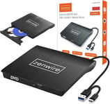 Lecteur De Dvd Externe Lecteur De Cd/Dvd Portable Usb 3.0 Graveur De Cd-R/Dvd-Rw/Rom Lecteur De Cd-Dvd Large Compatibilité Pour Windows,Mac Os Et Linux.[P602]