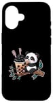 Coque pour iPhone 16 Panda Kawaii avec Bubble Tea