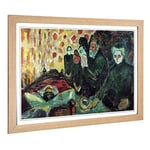 Big Box Art Framed Print of Edvard Munch by The Deathbed Design | Wall Art Picture | Home Decor for Kitchen, Living, Dining Room, Bedroom, Hallway, Office, Oak, A2 / 24.5x18 Inch / 62x45cm