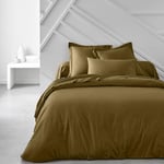 Drap Housse 160X200 2 Personnes Grand Bonnet 30 Coton Uni Essential Bronze