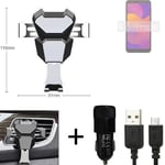 Car holder air vent mount for Huawei Honor 9S + CHARGER Smartphone