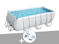 Kit piscine tubulaire Bestway Power Steel rectangulaire 4,12 x 2,01 x 1,22 m + Kit d'entretien