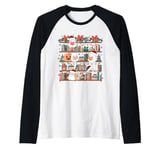 Ghost Christmas Reading Book Lover Library Christmas Teacher Raglan Baseball Tee