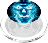 Flaming Blue Skull - Fire Skull For Boys Men PopSockets PopGrip: Swappable Grip for Phones & Tablets PopSockets PopGrip for MagSafe