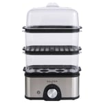 Salter 3-Tier Food Steamer Compact Multi-Cooker with 3 Steam Baskets 3L- EK5885