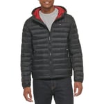 Tommy Hilfiger mens150AN555Water Resistant Ultra Loft Filled Hooded Puffer Jacket Down Alternative Coat - Black - X-Large