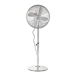 16 Inch Metal Pedestal Fan 3 Speed Oscillating Air Cooling Standing Fan Chrome