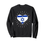 Israeli Flag Vintage Heart Israel Fan Retro Sweatshirt