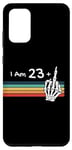 Coque pour Galaxy S20+ I'm not 24, I am 23 plus Middle Finger Skull Vintage Sunset