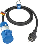 as - Schwabe Câble adaptateur CEE pour le camping 1.5m, coupleur CEE 3 pôles avec indicateur de tension powerlight + fiche contact de terre, pour usage extérieur avec IP44 I 61406