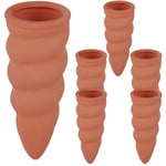 Relaxdays - Cône d'arrosage, terre cuite, lot de 6, pour bouteilles pet d'1,5 l, jardinières et plantes en pot, terracotta