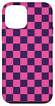 iPhone 12 mini Pink & Purple Checkerboard Squared Pattern, Checkered Case