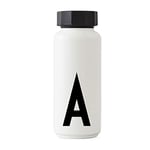 Design Letters Bouteille Isotherme| Gourde Isotherme 500ml Bouteille d'eau Isotherme sans BPA | Inox Reutilisable Chaud de 12 hrs Froid Jusqu’à 24 hrs | Gourde Sport pour Enfant, femme, Voyage - Blanc