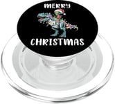 Merry Christmas Dinosaure de Noël Alien Dinosaure Noël T-Rex PopSockets PopGrip pour MagSafe