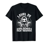 25 Year Old 25th Birthday Gift Level 25 Unlocked Gamer T-Shirt