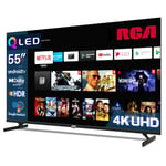 RCA QLED Smart TV 55 Pouces (139 cm) UHD 4K Android Télévision avec WiFi, App Store, Bluetooth, HDR, USB. HDMI