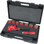 KS Tools 117.0600 - Coffret de douilles isolées 1000V 1/2" - Avec Cliquet et Rallonge - Isolation en immersion - 9 pièces