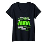 Womens Green Max Aura Green Color Graphic V-Neck T-Shirt