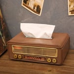 Radio Design Metal Tissue Box Retro Living Room Napkin Box  Bathroom