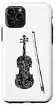 Coque pour iPhone 11 Pro Violon et Archet (Noir Ancien) Violoniste