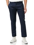 Dickies, Mens Double Knee Slim Straight Fit Work Trousers, Dark Navy Blue, 29 W/30 L