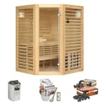 Holls - Sauna Neptune 3/4 places Holl's - Pack accessoires Premium pour sauna traditionnel Seau & Louche + Hygro/Thermomètre