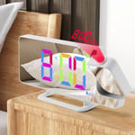 Projection Alarm Clock Digital Mirror Projection Alarm Clock 7.4 Inch Mirrored