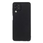 SKALO Samsung A22 4G Carbon Fiber TPU-suojakuori - Musta