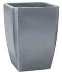 EDA - Bac à Arbustes Vase Haut PALMEA 65 L - Double Paroi - Réserve d'eau Intégrée - Usage Intérieur ou Extérieur - 47 x 47 x 65 cm - Gris