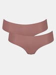 Sloggi Zero Microfibre 2.0 Hipster 2 Pack Briefs - Brown, Brown, Size Xs, Women