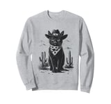 Black Cat in Cowboy Boots Sweatshirt