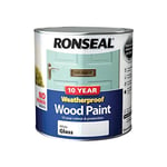 Ronseal 10 Year Weatherproof 2 in 1 Wood Paint White Gloss 2.5 Litre