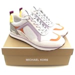 MICHAEL KORS Trainers | MK Iridescent Wilma White Shoes | Womens UK 7.5 (EUR 41)