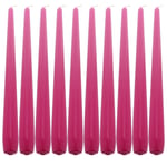 Fuchsia Taper Dinner Candles  9" 24cm Candle Unscented 7 Hour Burn Time 10 Pack