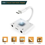adaptateur voice change usb-c sound adapter external stereo sound card headphone speaker his93858