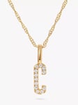 Edge of Ember 14ct Gold Diamond Initial Pendant Necklace