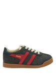 Gola Kids' Elan Suede Trainers, Storm/Deep Red/Navy