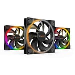 Be Quiet Case Fan 140mm Light Wings  ARGB PWM  Black 3 Pack       Triple