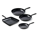 GreenPan, Memphis Ceramic Non-Stick Cookware Set - 4 Pieces, Black