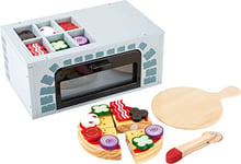 small foot 11204 Four à pizza en bois, pour la cuisine d'enfant, avec pizza, assiette à pizza et découpe-pizza, à partir de 3 ans