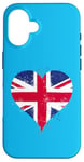 iPhone 16 Union Jack of Great Britain in Heart A Cute British Flag Case