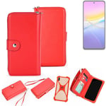 2in1 cover wallet + bumper for Vivo Y37 5G Phone protective Case red