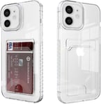 Pour Iphone 12 Mini Coque Avec Porte-Carte, Transparent Silicone Tpu Étui De Téléphone, Ultra Mince, Souple, Antichoc Housse De Protection?Bumper Cover