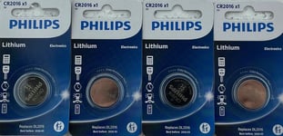 4 x CR2016 Philips 3v LITHIUM Coin Cell Batteries DL2016 BR2016 Date 2026