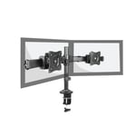 DOUBLE LCD LED MONITOR DESK MOUNT BRACKET FOR 15"-27", WITH ±30° TILT, 360